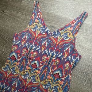 Athleta Printed Santorini Modal Multicolor Dress Size Small